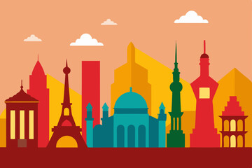 taj mahal vector background
