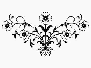 Vintage floral pattern featuring stylized flowers and vines © rif Stock