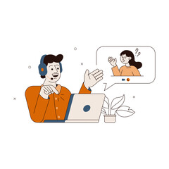 3D Illustration of Online Video Call