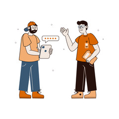 Two Young Men Talking