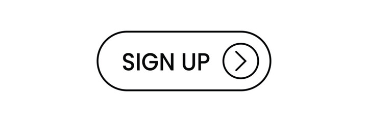 Sign Up Button Icon - Rounded, Flat, Clean with Minimalist Outline