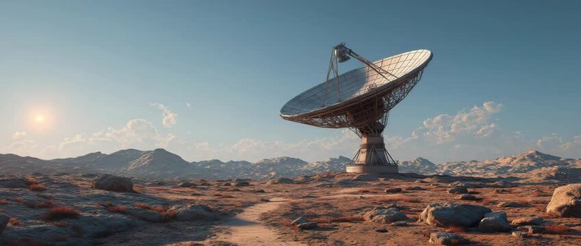 Digital telecommunication satellite dish
