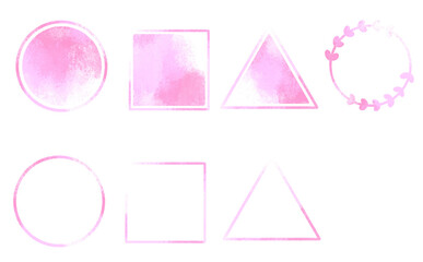 淡いピンクの水彩フレーム