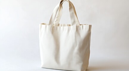 Cream-colored tote bag, simple design