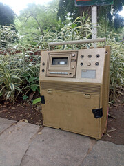 vintage portable cassette player with speakers
