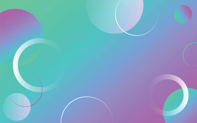 Holographic Gradient Abstract Background with Transparent Circles, Soft Pastel Design for Web, UI, and Digital Presentation. Illustration vector 10 eps.