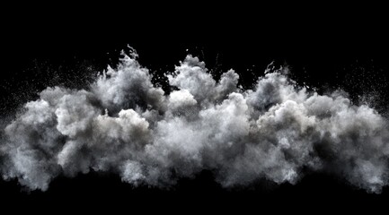 Massive grey-white dust cloud explosion