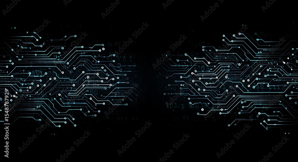 Poster abstract digital circuit board binary code, technology, electronics, innovation, network