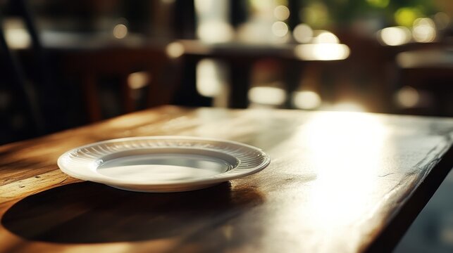 Table Reserved. Plastic Reserved Plate on Set Dining Table in Eatery