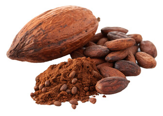  cocoa- isolated on white background png,ai  generated