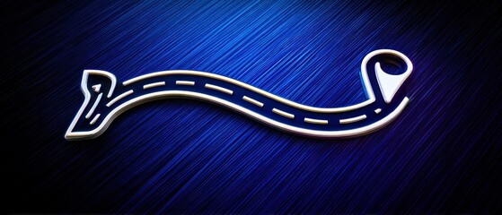 Winding road with destination marker