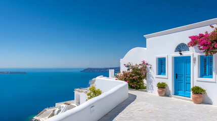 Beautiful architecture with santorini and greece style