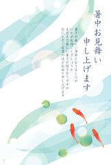 Obraz na płótnie Canvas 金魚　夏　水彩　和柄　背景