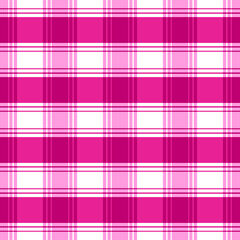 Plaid shirt with a raspberry and white pattern