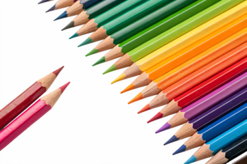  color-pencils-isolated on white background png,ai generated