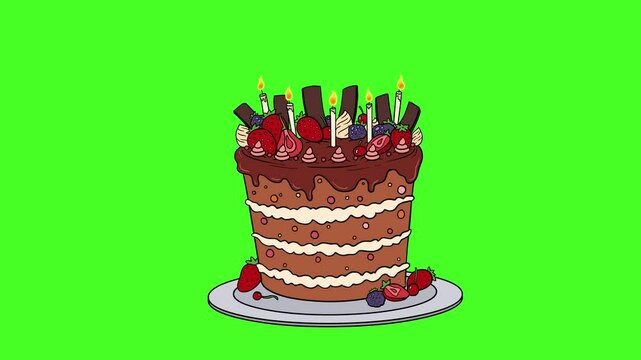 Happy Birthday Cake Celebration Isolated