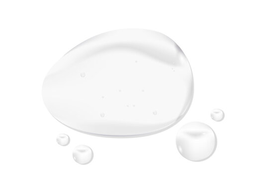 Liquid cosmetic product. Jelly bubble transparent toner. Makeup cleaner. Gel serum texture. Clear skin care liquid drops