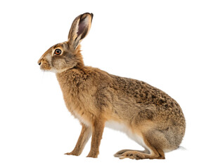 Fototapeta premium european-hare---isolated-on-white-background png, ai generated