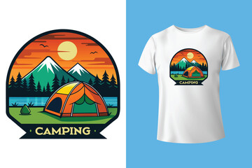 Adventure t-shirt design. Outdoor t shirt design. t-shirt design vector for print. Camping design vector illustration. Travel quotes for t shirt.