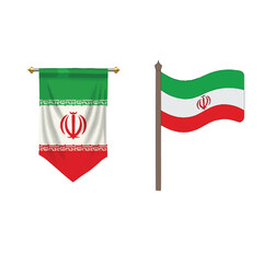 Iran National Flag Vector image
