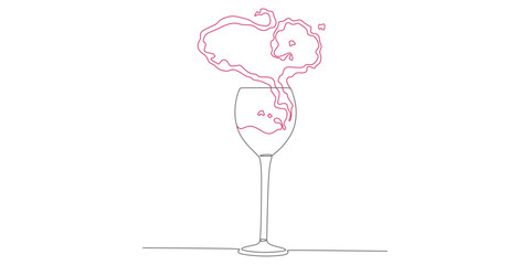 Continuous line vector design illustration of wine drink, for drinking together, cheers eps 6