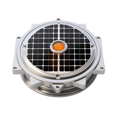 Solar energy device with grid pattern and orange light feature  