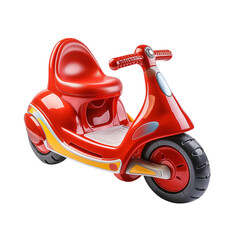 Red children's ride-on toy scooter in shiny plastic design  