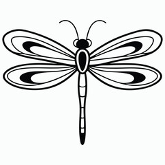Dragonfly Line Art for Nature, inspired designs, tattoos or decorative graphics