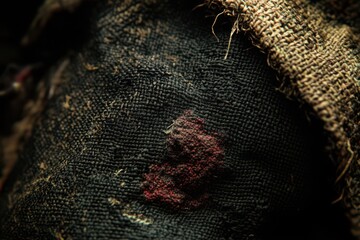 Close-up of textured, aged fabric