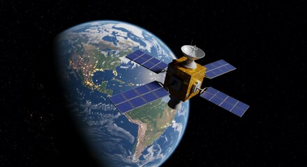 Earth Observation Satellite in Geostationary Orbit Above the Americas
