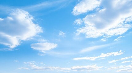 Beautiful blue sky with fluffy clouds