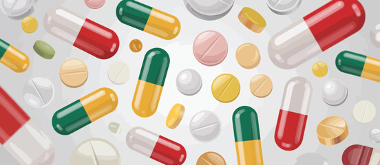 Variety of Colorful Pills and Capsules