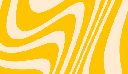 Retro Swirls Banner in Yellow and Cream
