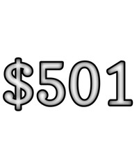 dollar sign on white background $501