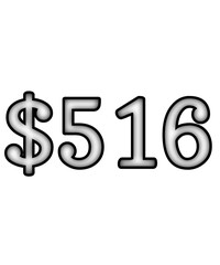 dollar sign on white background $516