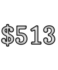 dollar sign on white background $513