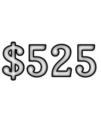 dollar sign on white background $525