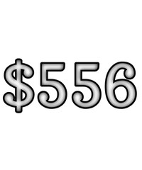dollar sign on white background $556