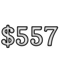 dollar sign on white background $557