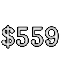 dollar sign on white background $559