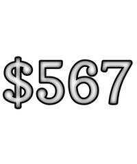 dollar sign on white background $567