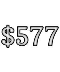 dollar sign on white background $577