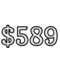 dollar sign on white background $589