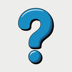 Bold Blue Question Mark Symbol