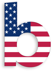 American Flag Alphabet Letter b 4th of July USA Independence Day Veterans Day