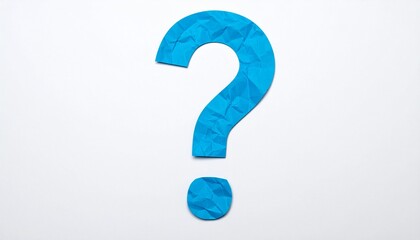 A blue paper question mark, minimalist and stylish