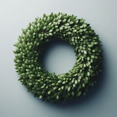 Obraz premium Boxwood Wreath from boxwood sprigs