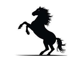 Silhouette design of a beautiful black horse