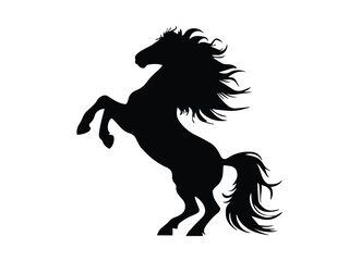 Silhouette design of a beautiful black horse