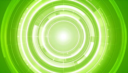 Obraz premium A dynamic green energy vortex with circular patterns and radiant light, showcasing modern technology and futuristic concept. 